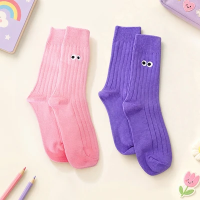 Gambar Ataru Kaus Kaki Wanita Crew Dengan Eyes - Mix