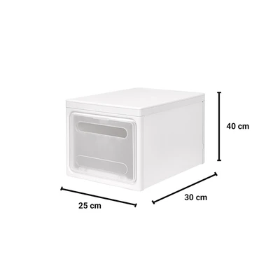 Gambar Informa Aryn Kotak Penyimpanan Stackble 40x30x25 cm - Putih