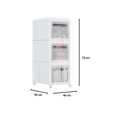 Gambar Informa Aryn Kotak Penyimpanan Stackble Dengan Roda Set 3 pcs