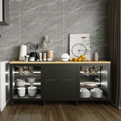 Gambar Informa Dahlia Kabinet 2 Pintu Dengan 2 Laci - Hitam