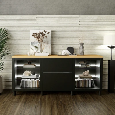 Gambar Informa Dahlia Kabinet 2 Pintu Dengan 2 Laci - Hitam