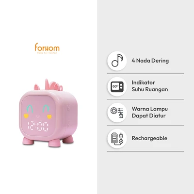 Gambar Forhom Jam Weker Digital Dino - Pink