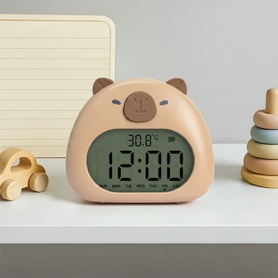 Gambar Forhom Jam Weker Digital Capybara - Cokelat