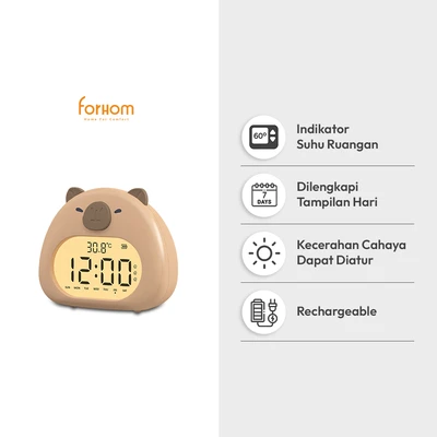Gambar Forhom Jam Weker Digital Capybara - Cokelat