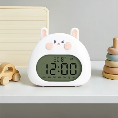 Gambar Forhom Jam Weker Digital Rabbit - Putih