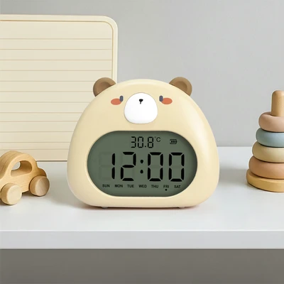 Gambar Forhom Jam Weker Digital Bear - Krem Beige