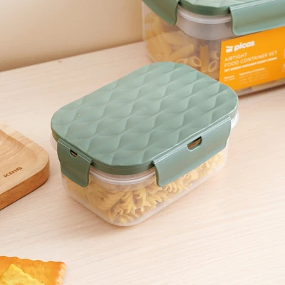 Gambar Picas Wave Wadah Makanan Plastik Set 3 pcs - Hijau