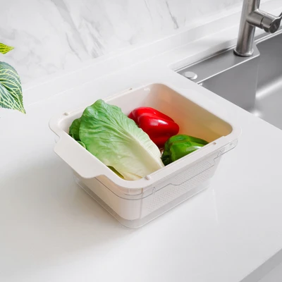 Gambar Culinart Saringan Retractable Dengan Keranjang - Krem