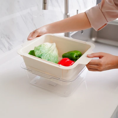 Gambar Culinart Saringan Retractable Dengan Keranjang - Krem
