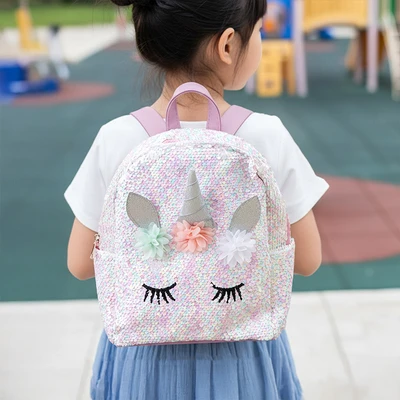 Gambar Ataru Tas Ransel Anak Sequin Unicorn - Putih