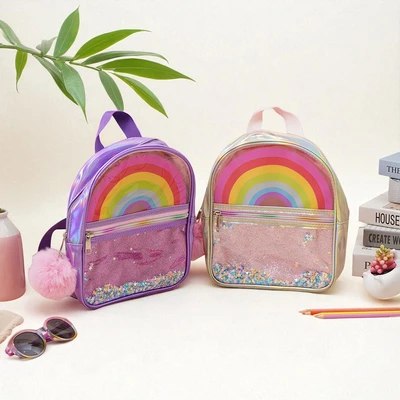 Gambar Ataru Tas Ransel Anak Rainbow Glitter Random