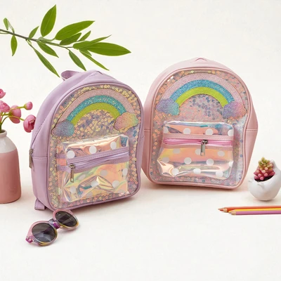 Gambar Ataru Tas Ransel Anak Rainbow Polkadot Random