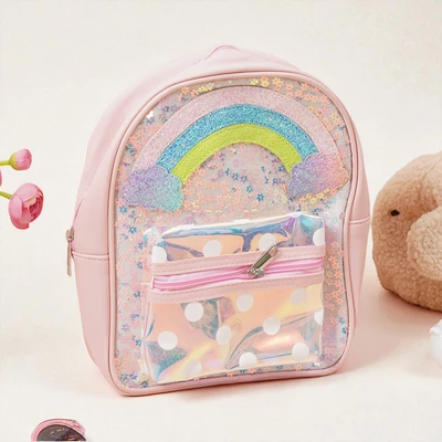 Gambar Ataru Tas Ransel Anak Rainbow Polkadot Random
