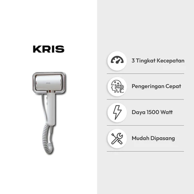 Gambar Kris Hair Dryer Dinding 1500 Watt - Putih