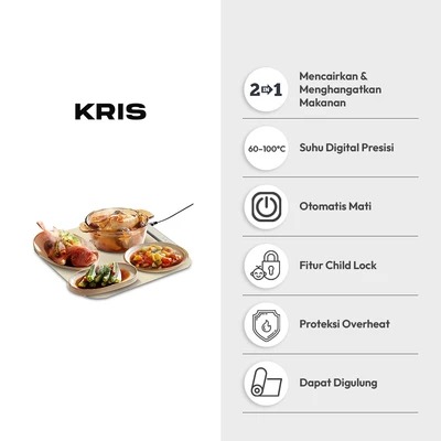 Gambar Kris Alas Penghangat Makanan Lipat 38x38 cm 180 watt - Krem