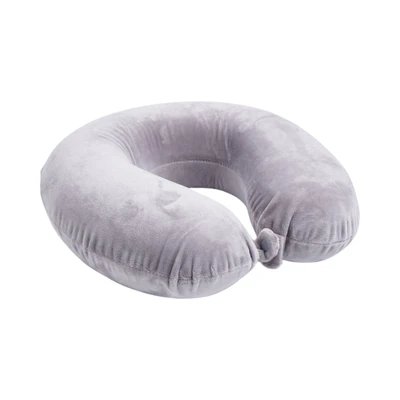 Gambar Passport Bantal Leher One Tone Round - Abu-Abu