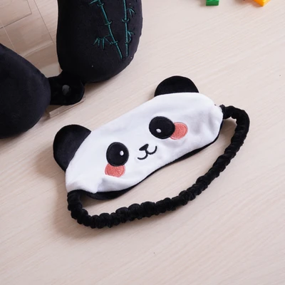 Gambar Passport Bantal Leher Anak Dengan Penutup Mata Panda - Hitam/Putih