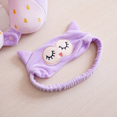 Gambar Passport Bantal Leher Anak Dengan Penutup Mata Owl - Ungu