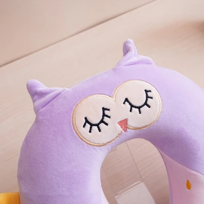 Gambar Passport Bantal Leher Anak Dengan Penutup Mata Owl - Ungu