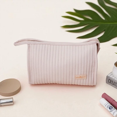 Gambar Ataru Tas Kosmetik PU Triangle - Pink