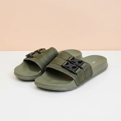 Gambar Ataru Sandal Pria Slides Buckle Strap Ukuran 41 - Hijau