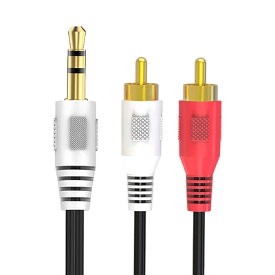 Gambar Sovox Kabel 2 RCA To Stereo 3.5 mm 2 Meter - Hitam