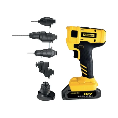 Gambar Krisbow Bor Cordless Multi Head 18V Ircmh02 - Kuning