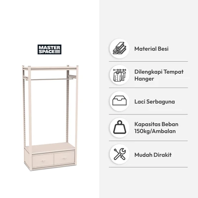 Gambar Masterspace Urban Rak Penyimpanan Dengan Laci - Krem Beige