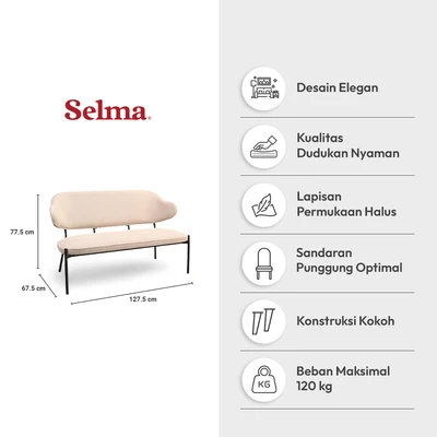 Gambar Selma Dove Sofa Fabric 2 Seater - Krem