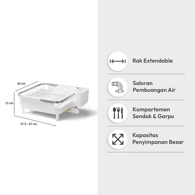 Gambar Informa New Willard Rak Piring 1 Tingkat Extendable - Putih
