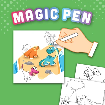 Gambar Kiddy Star Magic Book Dino - Hijau
