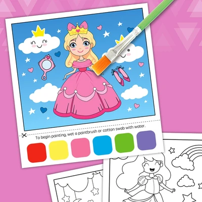 Gambar Kiddy Star Water Color Paint Book Princess - Pink