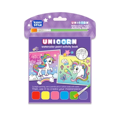 Gambar Kiddy Star Water Color Paint Book Unicorn - Ungu