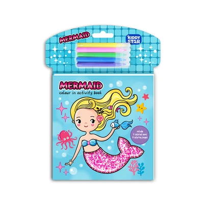 Gambar Kiddy Star Buku Mewarnai Mermaid - Biru