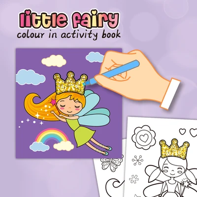 Gambar Kiddy Star Buku Mewarnai Little Fairy - Ungu