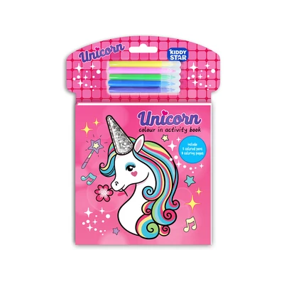 Gambar Kiddy Star Buku Mewarnai Unicorn - Pink
