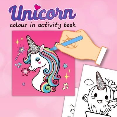 Gambar Kiddy Star Buku Mewarnai Unicorn - Pink