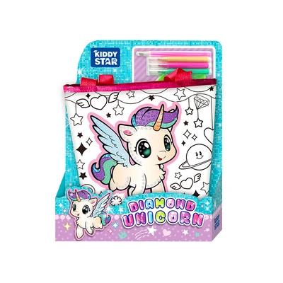 Gambar Kiddy Star Set Diamond Painting Shopping Bag Unicorn