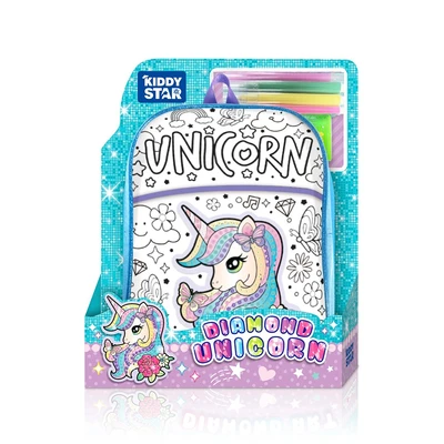 Gambar Kiddy Star Set Diamond Painting Backpack Unicorn