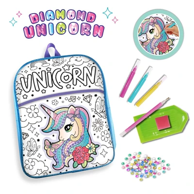 Gambar Kiddy Star Set Diamond Painting Backpack Unicorn