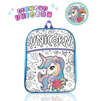 Gambar Kiddy Star Set Diamond Painting Backpack Unicorn