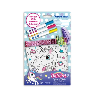 Gambar Kiddy Star Set Color Your Own Purse Unicorn