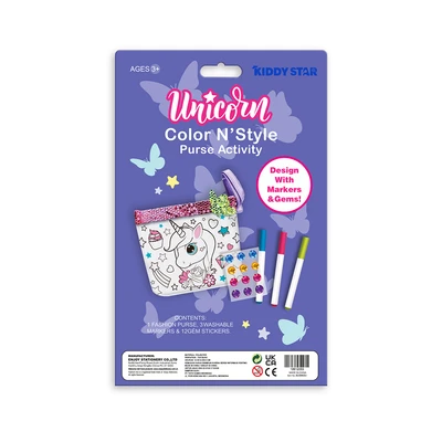 Gambar Kiddy Star Set Color Your Own Purse Unicorn