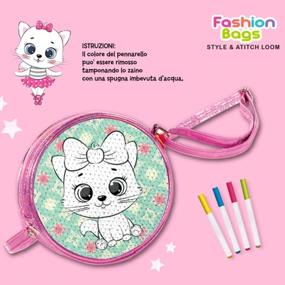 Gambar Kiddy Star Set Color Your Own Seuqiens Bag Cat - Ungu