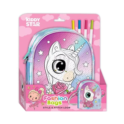 Gambar Kiddy Star Set Color Your Own Bag Unicorn - Mix