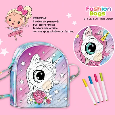 Gambar Kiddy Star Set Color Your Own Bag Unicorn - Mix
