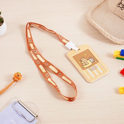 Gambar Ataru Holder Id Card Capybara Dengan Lanyard - Cokelat