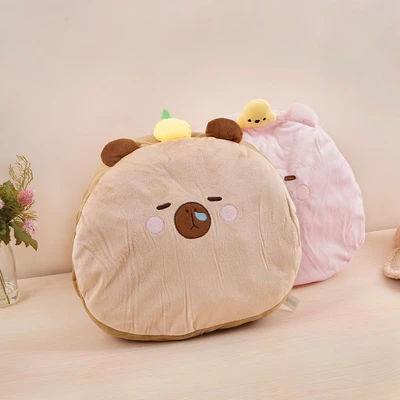 Gambar Ataru Bantal Tidur Cotton PP Capybara Round - Pink