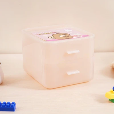 Gambar Ataru Laci Penyimpanan Mini 2 Tingkat Capybara - Pink