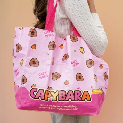 Gambar Ataru Tas Belanja Capybara Large - Pink